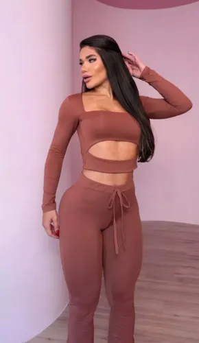 Calça Flare Britney - Marrom