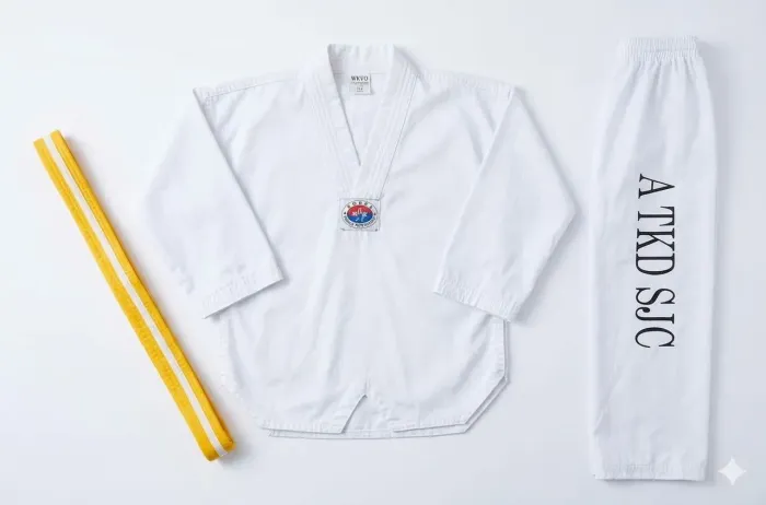 Kimono Infantil Taekwondo Tam. M3 + Faixa Amarela