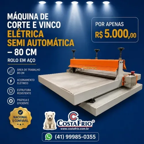 Máquina de Corte e Vinco Elétrica Semi Automática Rolo em AÇO 80 cm - Oportunidade