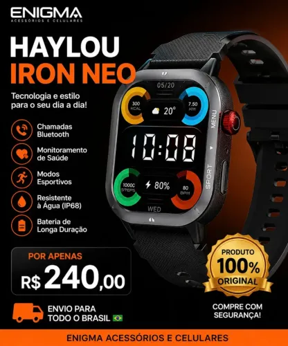 SMARTWATCH HAYLOU IRON NEO PRETO