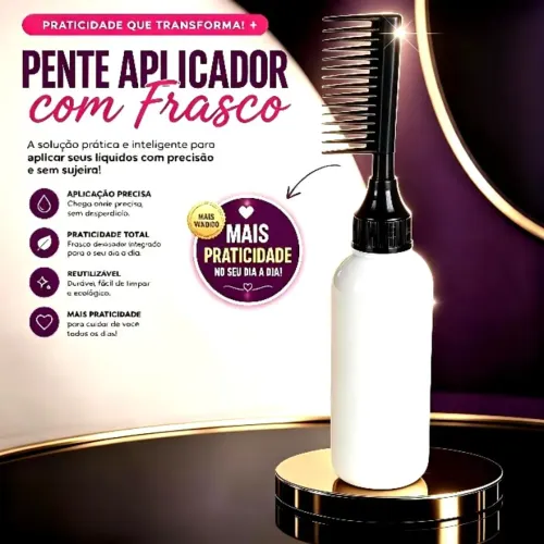Pente Aplicador De Óleo/Creme/Tintura Para Todos Os Tipos De Cabelo
