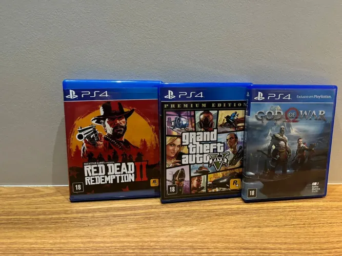 Jogos PS4 Seminovos: GTA 5, Red Dead Redemption 2 e God of War - Ótimo Estado