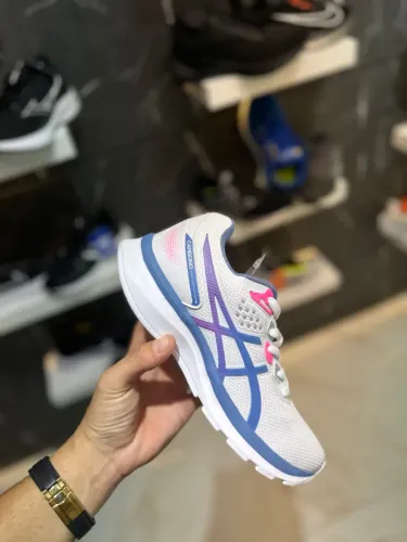 TÊNIS ASICS CARBONO BRANCO/ROXO FEMININO PREMIUM