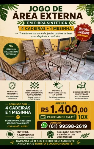Conjunto de Cadeiras em fibra sintética imperial 