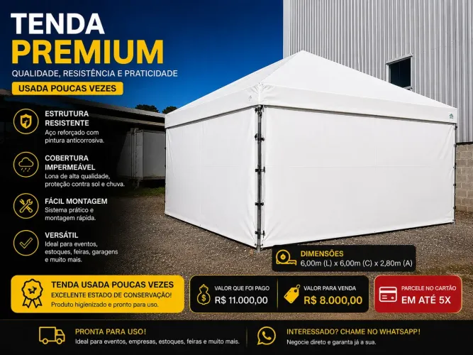 Tenda 6x6 semi nova