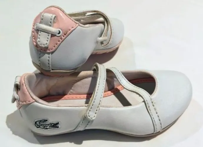 sapato/ sapatilha Lacoste Kids Ballet Flat Branco menina Tam 26