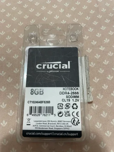  Memória RAM CRUCIAL - 8GB DDR4 2666 MHz 