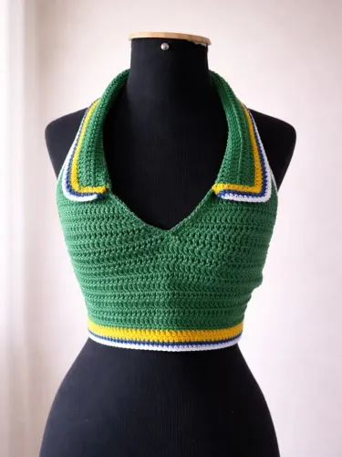 Top Brasil crochê 