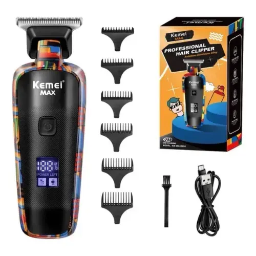 Máquina Profissional De Acabamento E Corte Kemei Km Max 5090 Preto 127/220v