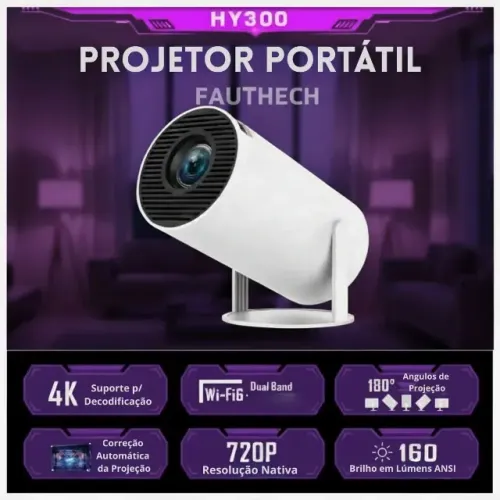 Projetor Portátil Hy300 FHD Android 11 Wifi 5g Bluetooth | Cinema Em Casa