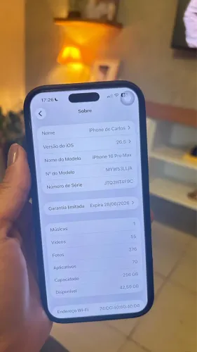 Iphone 16 Pro Max Desert Titanium 256gb Bateria 98% Ainda na garantia.