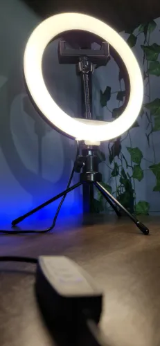 Ring Light 8 Pol + Tripé De Mesa + Suporte Cel Video