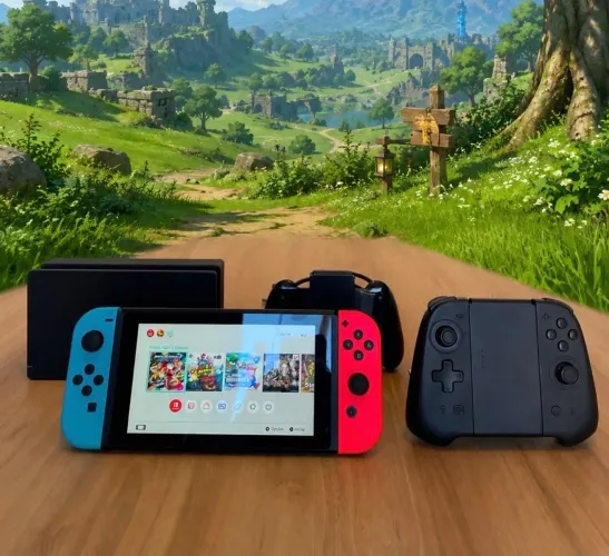 Nintendo switch DESBLOQUEADO lotado de jogos + CONTROLE em estado de novo