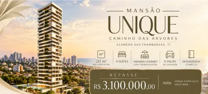 Apartamento à venda no MANSÃO UNIQUE, CAMINHO DAS ÁRVORES, Salvador, BA