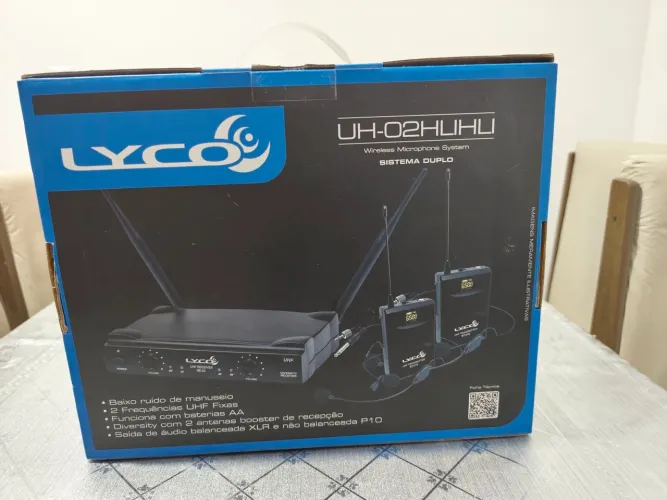 Microfone Sem Fio Duplo Lyco UH-02HLIHLI (Headset/Lapela) - Completo