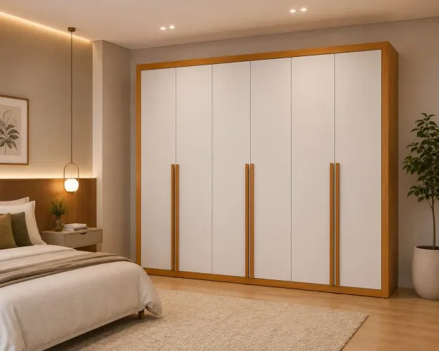 Guarda-Roupa 6 Portas e 6 Gavetas 2.46m - Cinamomo/Off White l87