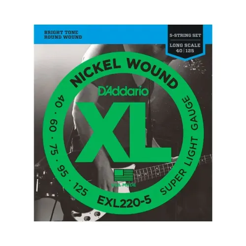 Corda D'Addario P/ Baixo 5 Cordas EXL220-5 40/125 - EC0076
