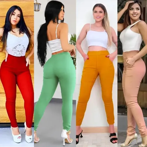 Calça Feminina Bengaline Blogueira Alfaiataria Cintura Alta Clochard