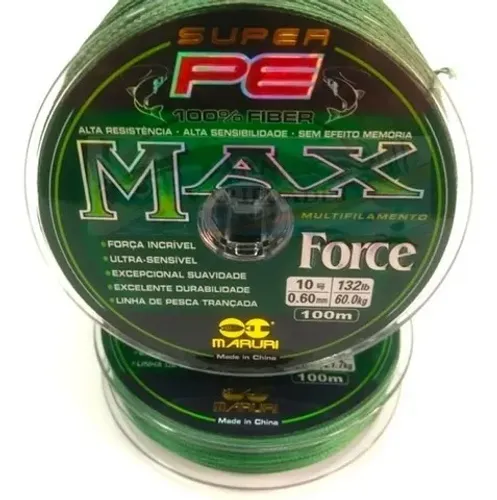 02 Carreteis Linha Pesca Multifilamento Maruri Force 0,60mm/132lbs peixes até 60kg