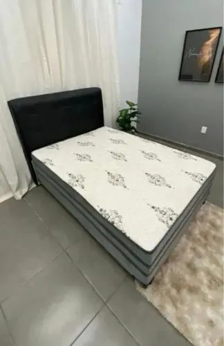 Conjunto box casal de molas + cabeceira casal ensacadas ENTREGA HOJE !!! 