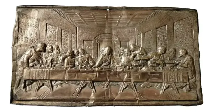 Placa Em Latão, Alusiva À Santa Ceia 34x18cm #av (Usado) Adicionar aos favoritos