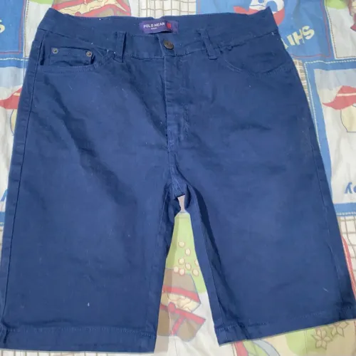 Bermuda Masculina Sarja Básica Polo Wear Azul Escuro 40