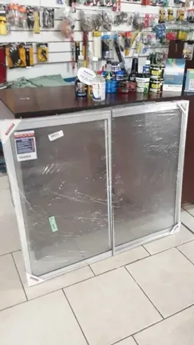 Janela alumínio branca 1x1,20 com vidro liso embalada