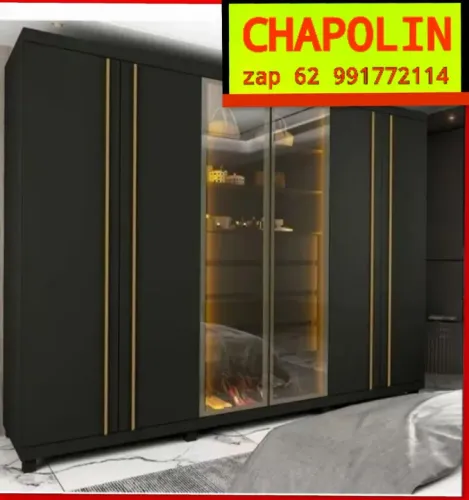 Guarda roupa de casal porta de vidro reflecta montagem e frete Grátis
