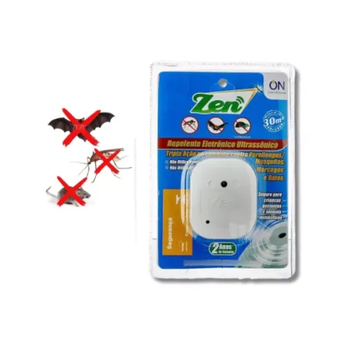 REPELENTE ELETRONICO ULTRASONICO SONORO MOSQUITO / MORCEGO / RATOS ZEN
