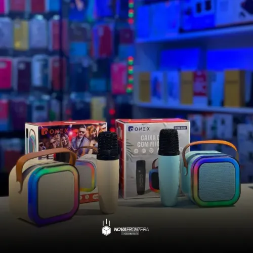 Caixa de Som com Microfone para Karaokê