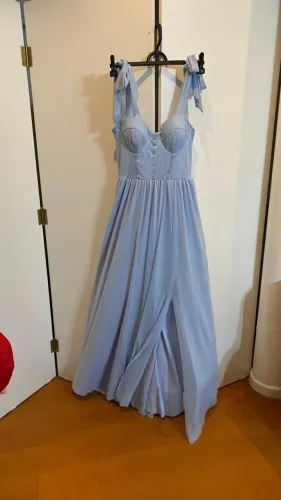 Vestido longo de festa azul M