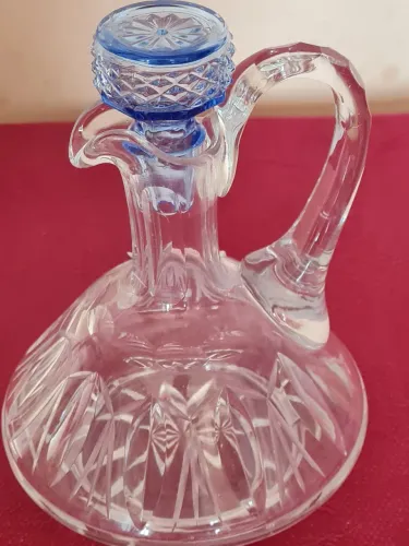 Decanter de Cristal com Tampa Azul