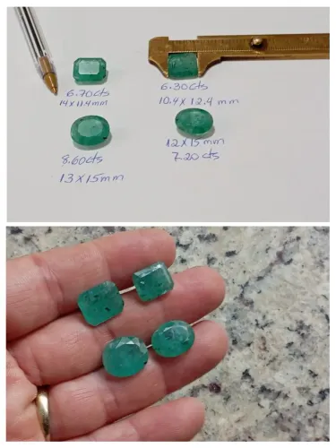 Esmeraldas Naturais - 4 lindas pedras lapidadas só 3.500 reais pedras grandes lindas