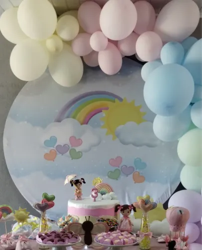 Painel redondo para aniversário 