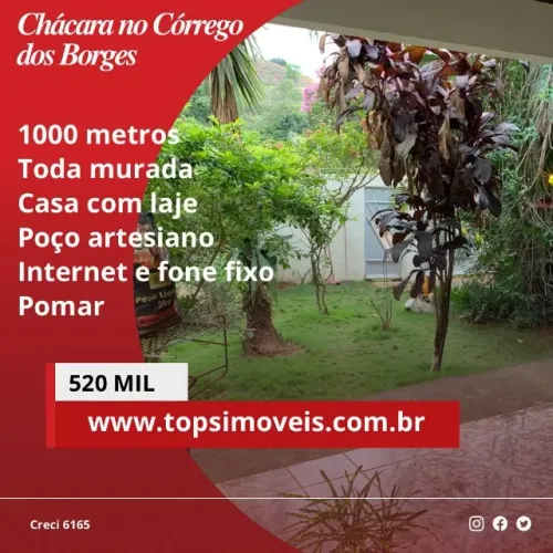 Chácara de 1000m no Córrego dos Borges