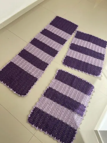Conjunto de Tapete de Crochê