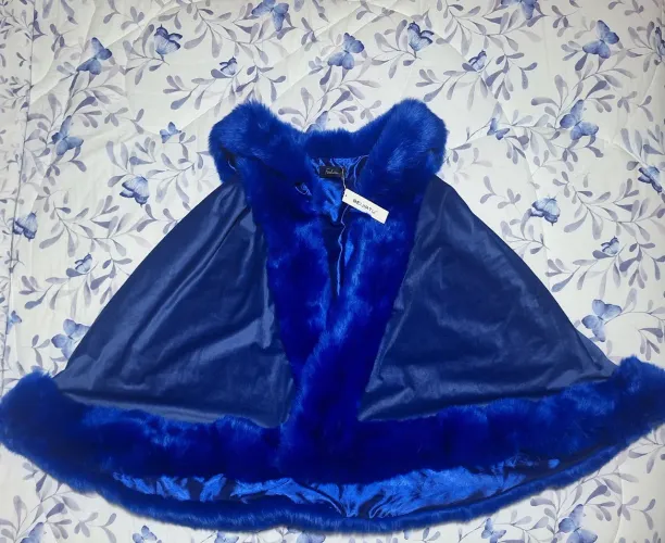 Sobretudo de Pêlo Azul Royal