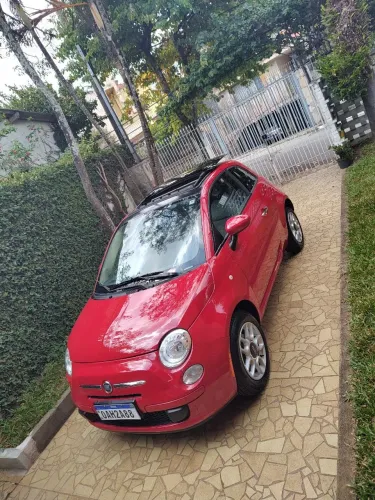 FIAT 500 CULT 1.4 FLEX DUALOGIC 2012 VERMELHO TETO SOLAR IMPECAVEL 