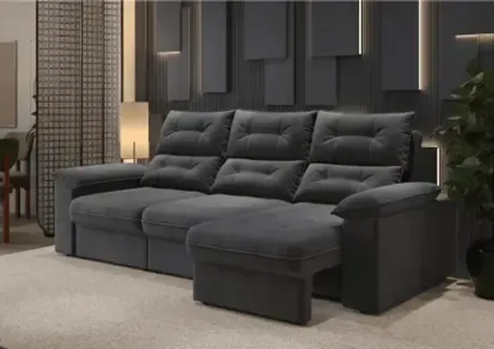 Sofá Retrátil e Reclinável 4 Lugares