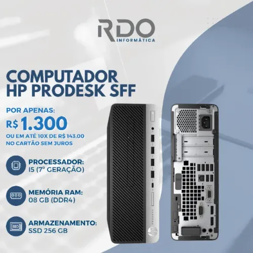Computador HP ProDesk SFF i5 7ª Geração 8GB SSD 256GB - Ideal para uso empresarial!  