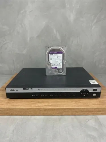 Gravador de Câmeras DVR MHDX 5216 Intelbras CFTV 16 Canais 4K + HD 8TB Purple WD 