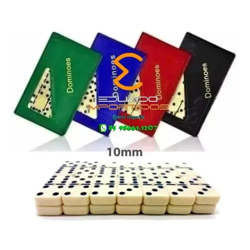 Jogo de Domino De Osso com Estojo 28 Peças