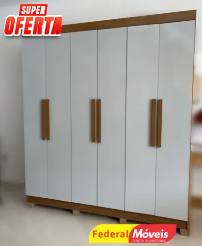 GUARDA ROUPA 100%MDF CASAL OFF WHITE (NOS CHAME NO WHATSAPP)