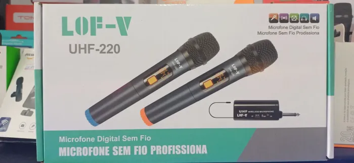 Microfone sem Fio LOF-V UHF-220 Profissional