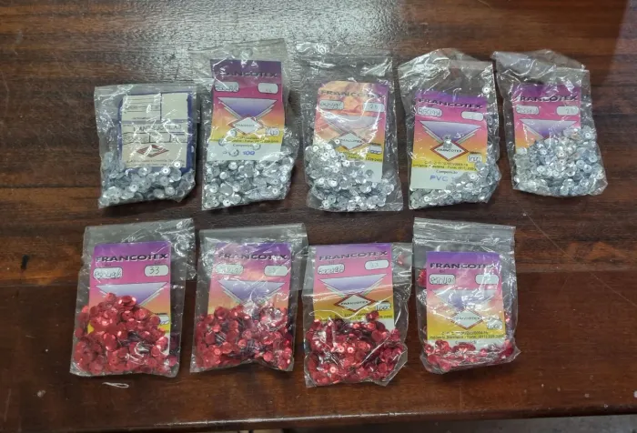 Lantejoulas/ Paetes - Lote com 9 Pacotes Fechados