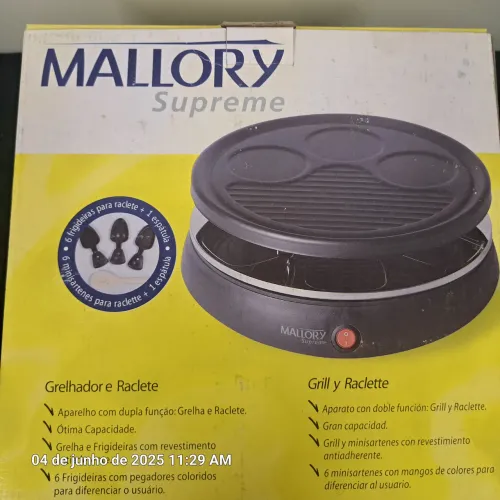 Grelhador e Raclete Elétrico Mallory Supreme