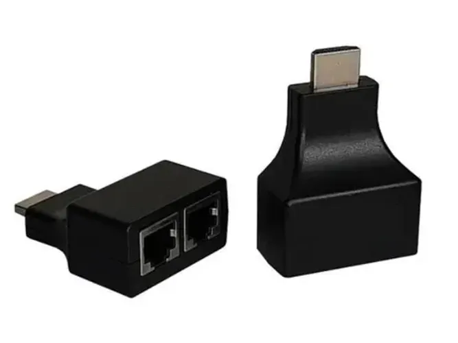 Extensor Hdmi ate 30 Metros para Cabo Rede RJ45 Cat 5 e 6