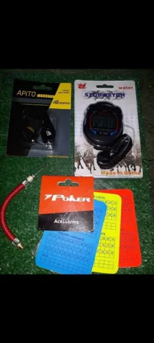 Kit de Futebol Completo - Cronômetro, Apito, Bomba e Cartões