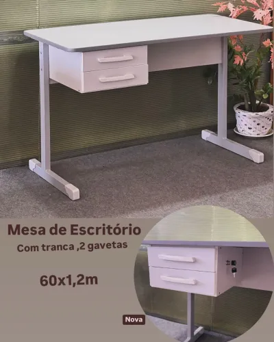 Mesa para escritório pé simples -Em até 6x sem juros 