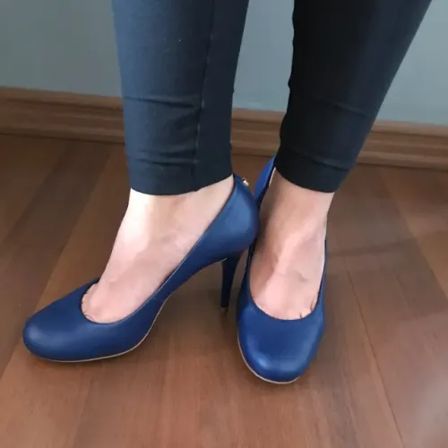 Scarpin Marinho Salto Alto Fino Jorge Bischoff (Usado)